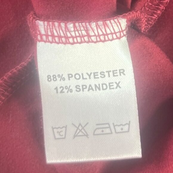 Long Sleeve Dress Womens Burgundy XL Sheer Panel - Picture 6 of 7